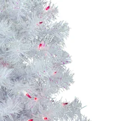3' Pre-lit Rockport White Pine Artificial Christmas Tree, Pink Lights