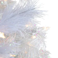 6.5' Pre-Lit Seneca White Spruce Artificial Christmas Tree, Dual Function LED Lights