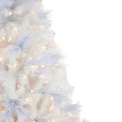 6.5' Pre-Lit Seneca White Spruce Artificial Christmas Tree, Dual Function LED Lights