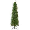 6.5' Pre-Lit Silver Lake Fir Pencil Artificial Christmas Tree, Multi Lights