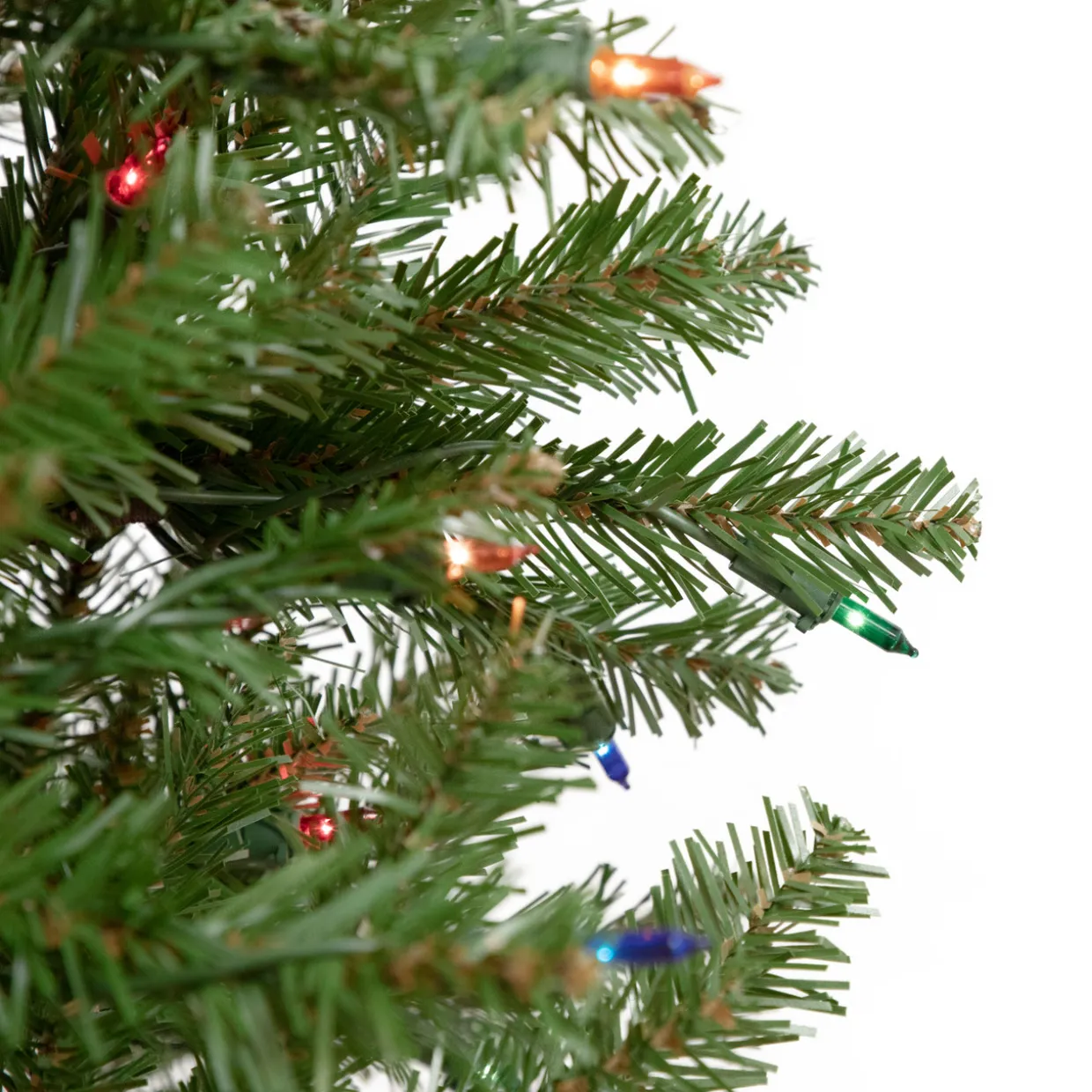 6.5' Pre-Lit Silver Lake Fir Pencil Artificial Christmas Tree, Multi Lights