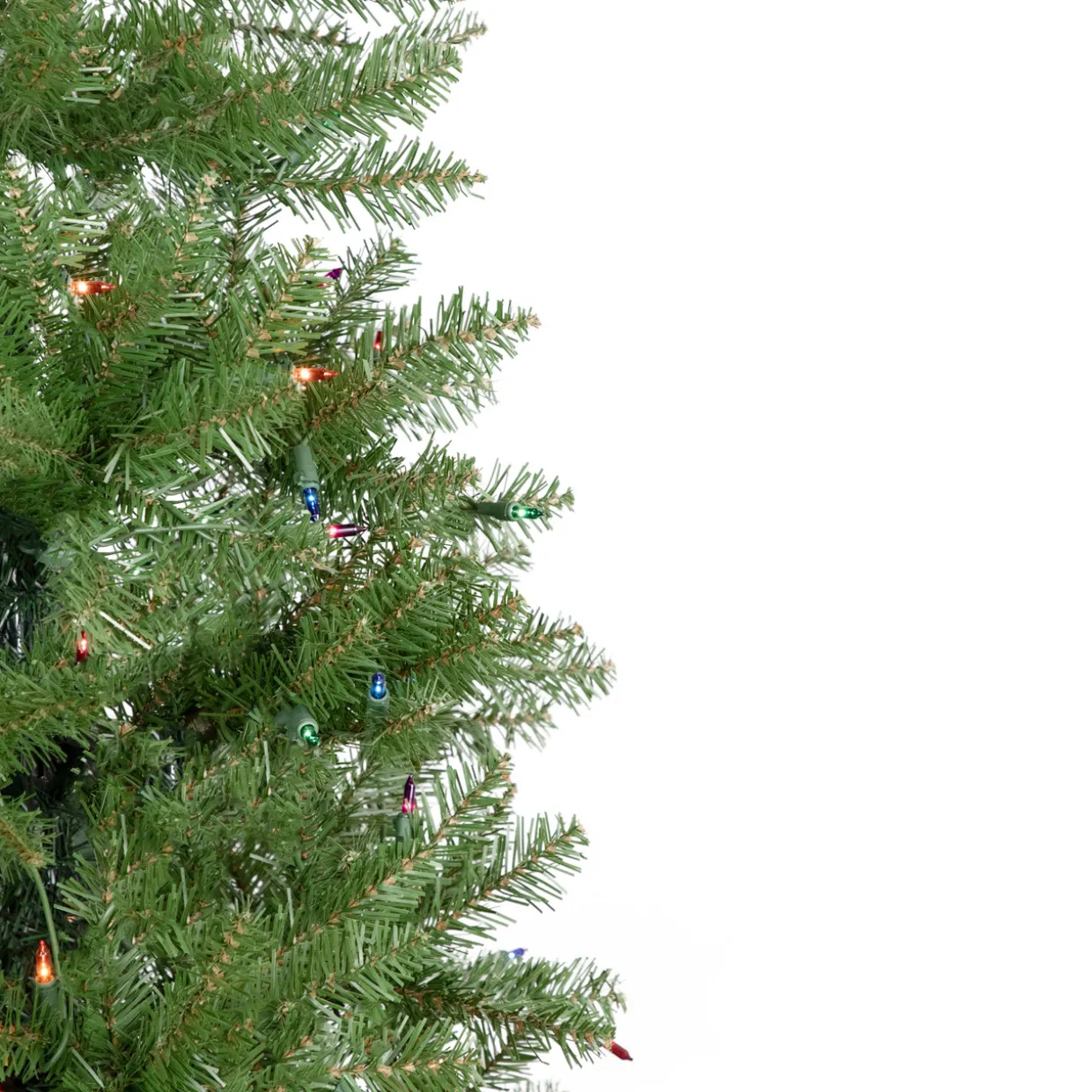 6.5' Pre-Lit Silver Lake Fir Pencil Artificial Christmas Tree, Multi Lights