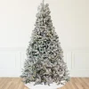 12' Pre-Lit Slim Pine Heavily Flocked Artificial Christmas Tree, Clear Lights