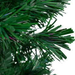 5' Pre-Lit Slim Pine Spiral Artificial Christmas Tree - Multicolor Fiber Optic Lights