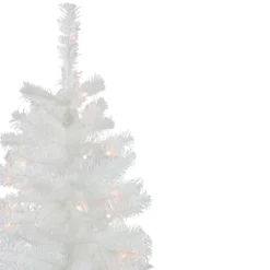 4' Pre-Lit Slim White Artificial Tinsel Christmas Tree - Clear Lights