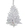 3' Pre-Lit Snow White Artificial Christmas Tree, Multi Lights