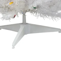 3' Pre-Lit Snow White Artificial Christmas Tree, Multi Lights