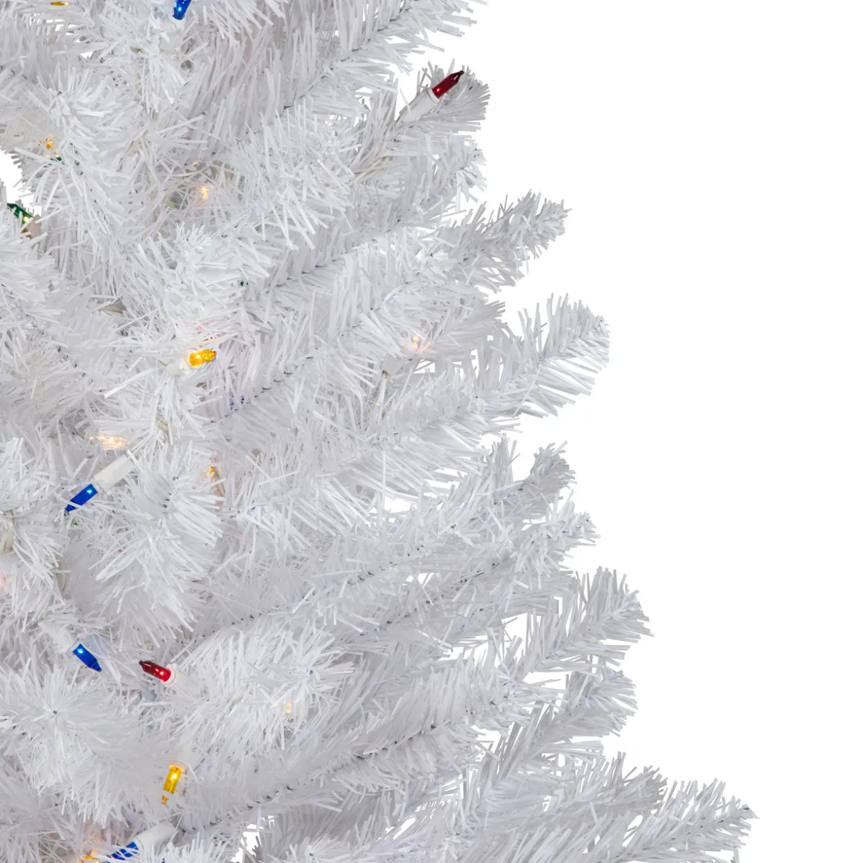 3' Pre-Lit Snow White Artificial Christmas Tree, Multi Lights