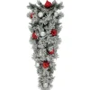 3' Pre-Lit Snowy Bristle Pine Artificial Christmas Swag, Warm White LED Lights