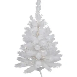 3' Pre-Lit White Alaskan Pine Artificial Christmas Tree, Warm White LED Lights