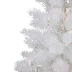 3' Pre-Lit White Alaskan Pine Artificial Christmas Tree, Warm White LED Lights