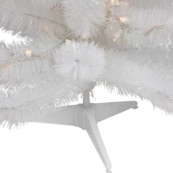 3' Pre-Lit White Alaskan Pine Artificial Christmas Tree, Warm White LED Lights