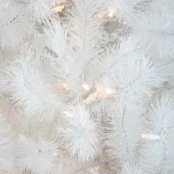 6.5' Pre-Lit White Alaskan Pine Artificial Christmas Tree, Warm White LED Lights