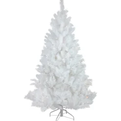 7.5' Pre-Lit White Alaskan Pine Artificial Christmas Tree, Warm White LED Lights