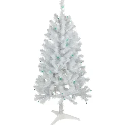 4' Pre-Lit White Artificial Christmas Tree, Green Lights