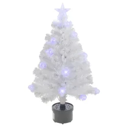 3' Pre-Lit White Fiber Optic Artificial Christmas Tree, White Lights