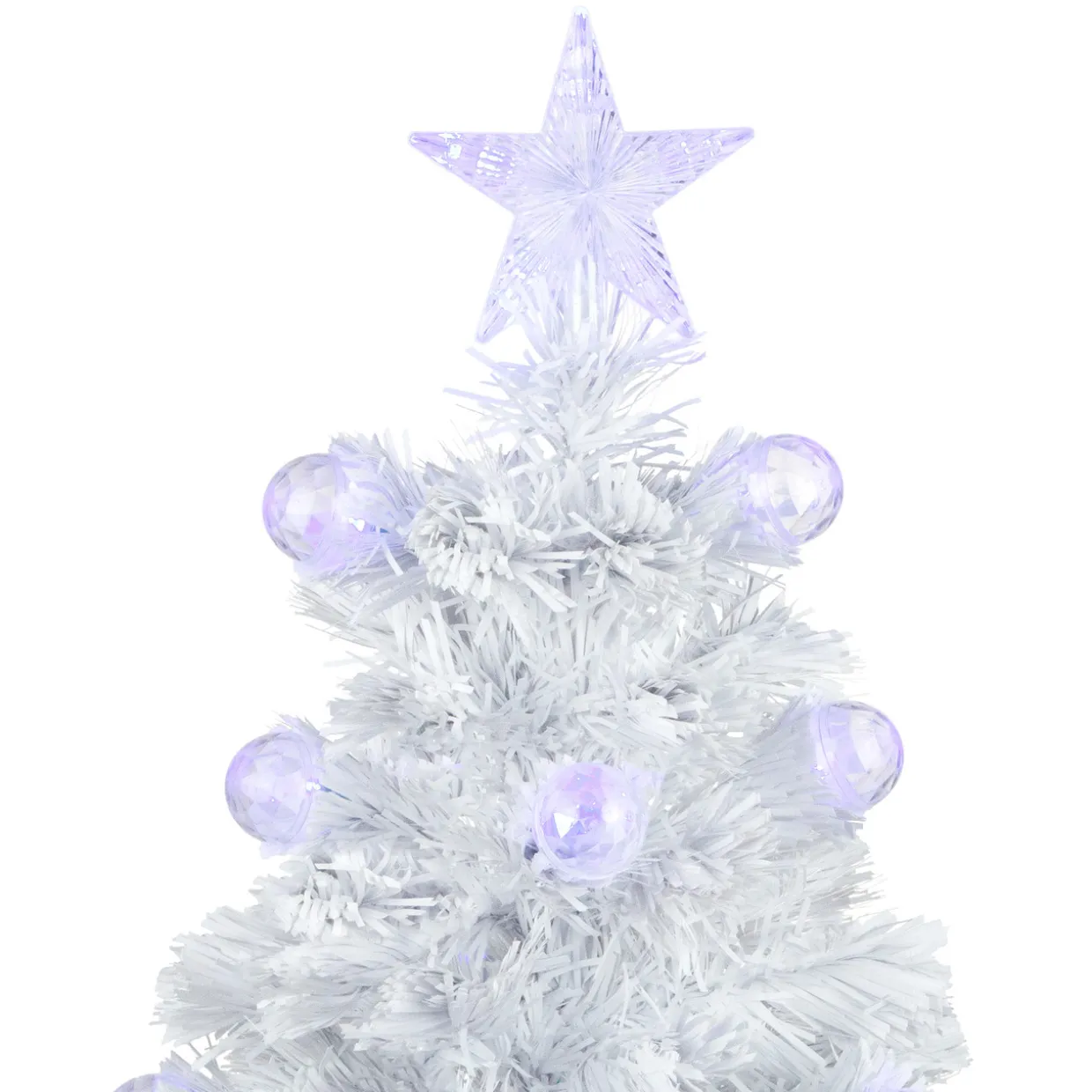 3' Pre-Lit White Fiber Optic Artificial Christmas Tree, White Lights