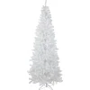 7.5' Pre-Lit White Georgian Pine Pencil Artificial Christmas Tree, Warm White LED Lights