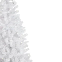 7.5' Pre-Lit White Georgian Pine Pencil Artificial Christmas Tree, Warm White LED Lights