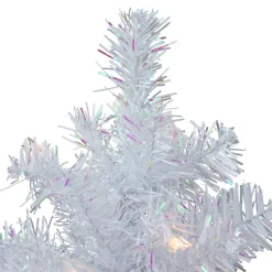 2' Pre-lit White Iridescent Pine Artificial Christmas Tree - Clear Lights