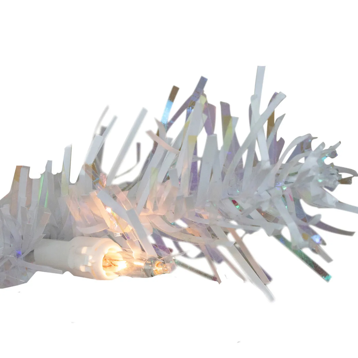 2' Pre-lit White Iridescent Pine Artificial Christmas Tree - Clear Lights