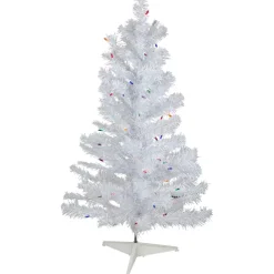3' Pre-lit White Iridescent Pine Artificial Christmas Tree - Multi Lights