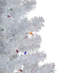 3' Pre-lit White Iridescent Pine Artificial Christmas Tree - Multi Lights