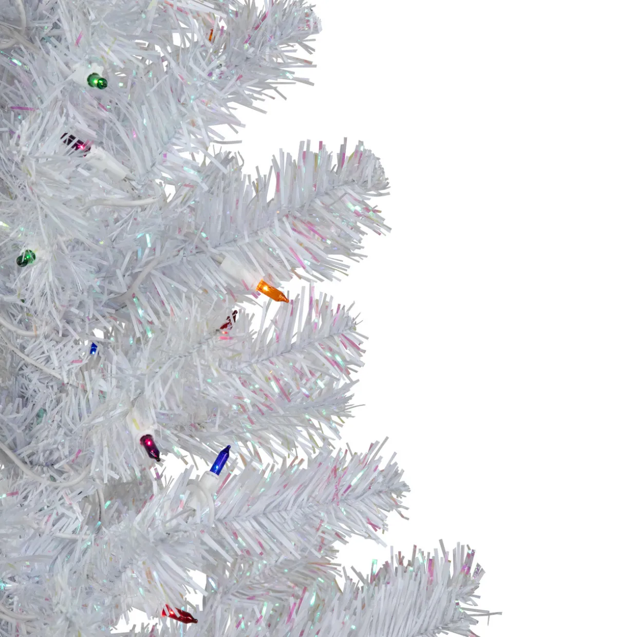 3' Pre-lit White Iridescent Pine Artificial Christmas Tree - Multi Lights