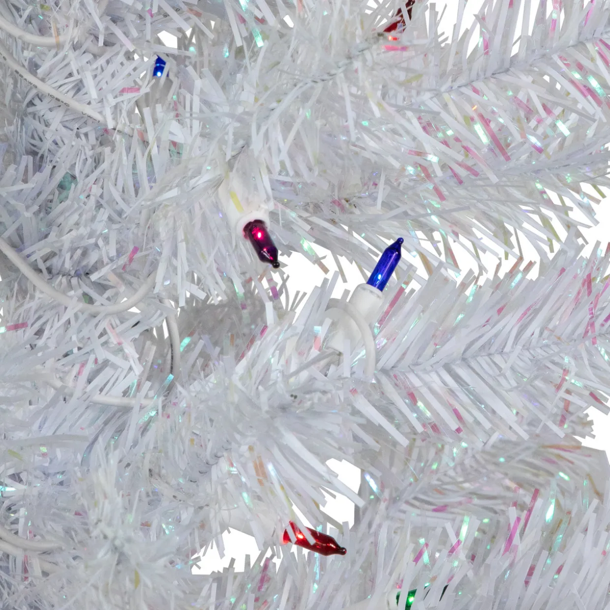 3' Pre-lit White Iridescent Pine Artificial Christmas Tree - Multi Lights