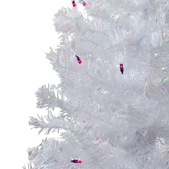 4' Pre-lit White Iridescent Pine Artificial Christmas Tree - Purple Lights