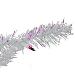 4' Pre-lit White Iridescent Pine Artificial Christmas Tree - Purple Lights