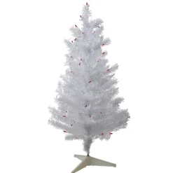 3' Pre-Lit White Medium Iridescent Pine Artificial Christmas Tree - Purple Lights