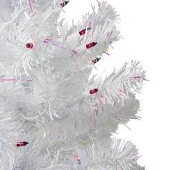 3' Pre-Lit White Medium Iridescent Pine Artificial Christmas Tree - Purple Lights