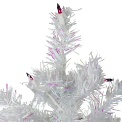 3' Pre-Lit White Medium Iridescent Pine Artificial Christmas Tree - Purple Lights