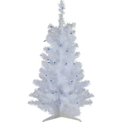 3' Pre-Lit White Pine Slim Artificial Christmas Tree - Blue Lights