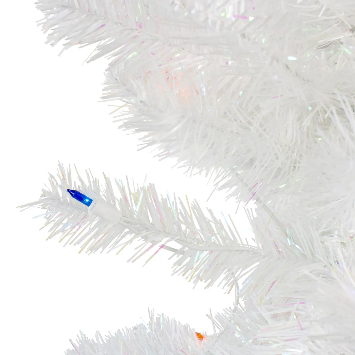 4' Pre-Lit White Pine Slim Artificial Christmas Tree - Multi Lights