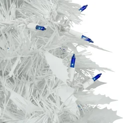 4' Pre-Lit White Tinsel Pop-Up Artificial Christmas Tree, Blue Lights
