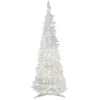 6' Pre-Lit White Tinsel Pop-Up Artificial Christmas Tree, Clear Lights