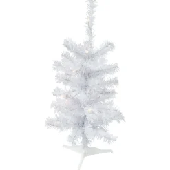 2' Pre-Lit Woodbury White Pine Slim Artificial Christmas Tree, Clear Lights