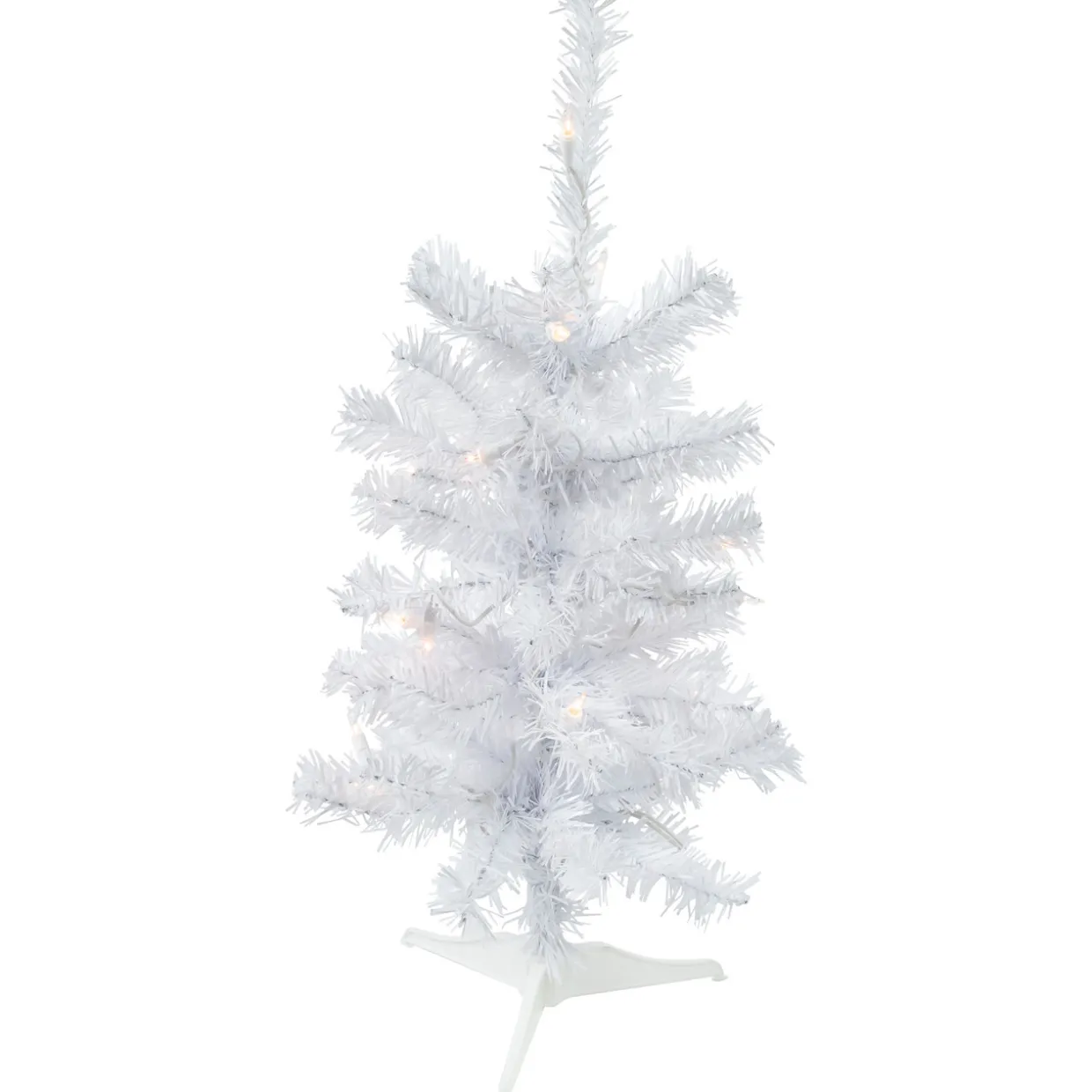 2' Pre-Lit Woodbury White Pine Slim Artificial Christmas Tree, Clear Lights