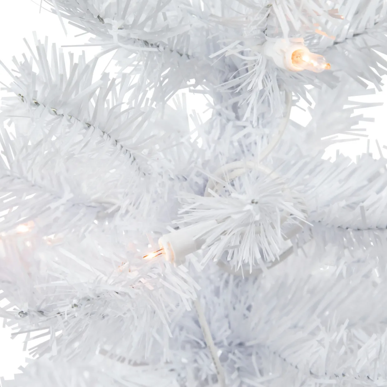 2' Pre-Lit Woodbury White Pine Slim Artificial Christmas Tree, Clear Lights