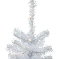 2' Pre-Lit Woodbury White Pine Slim Artificial Christmas Tree, Clear Lights