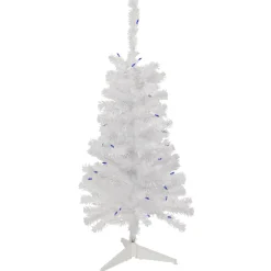 3' Pre-Lit Woodbury White Pine Slim Artificial Christmas Tree, Blue Lights
