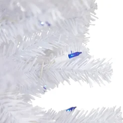 3' Pre-Lit Woodbury White Pine Slim Artificial Christmas Tree, Blue Lights