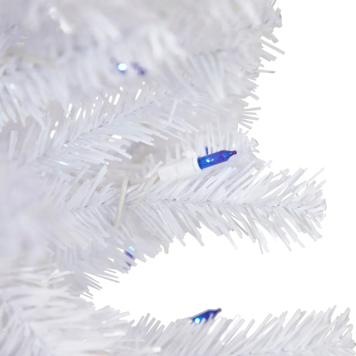 3' Pre-Lit Woodbury White Pine Slim Artificial Christmas Tree, Blue Lights