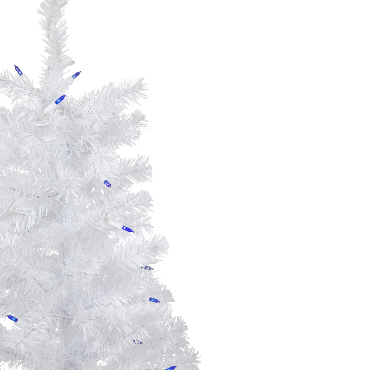 3' Pre-Lit Woodbury White Pine Slim Artificial Christmas Tree, Blue Lights