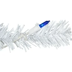 6.5' Pre-Lit Woodbury White Pine Pencil Artificial Christmas Tree, Blue Lights