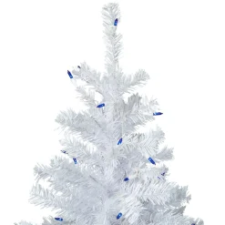6.5' Pre-Lit Woodbury White Pine Pencil Artificial Christmas Tree, Blue Lights