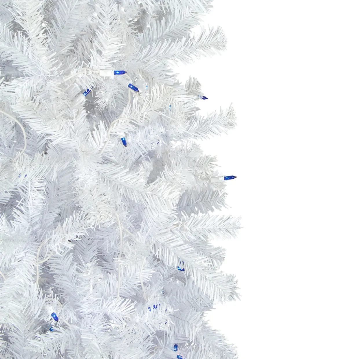 6.5' Pre-Lit Woodbury White Pine Pencil Artificial Christmas Tree, Blue Lights