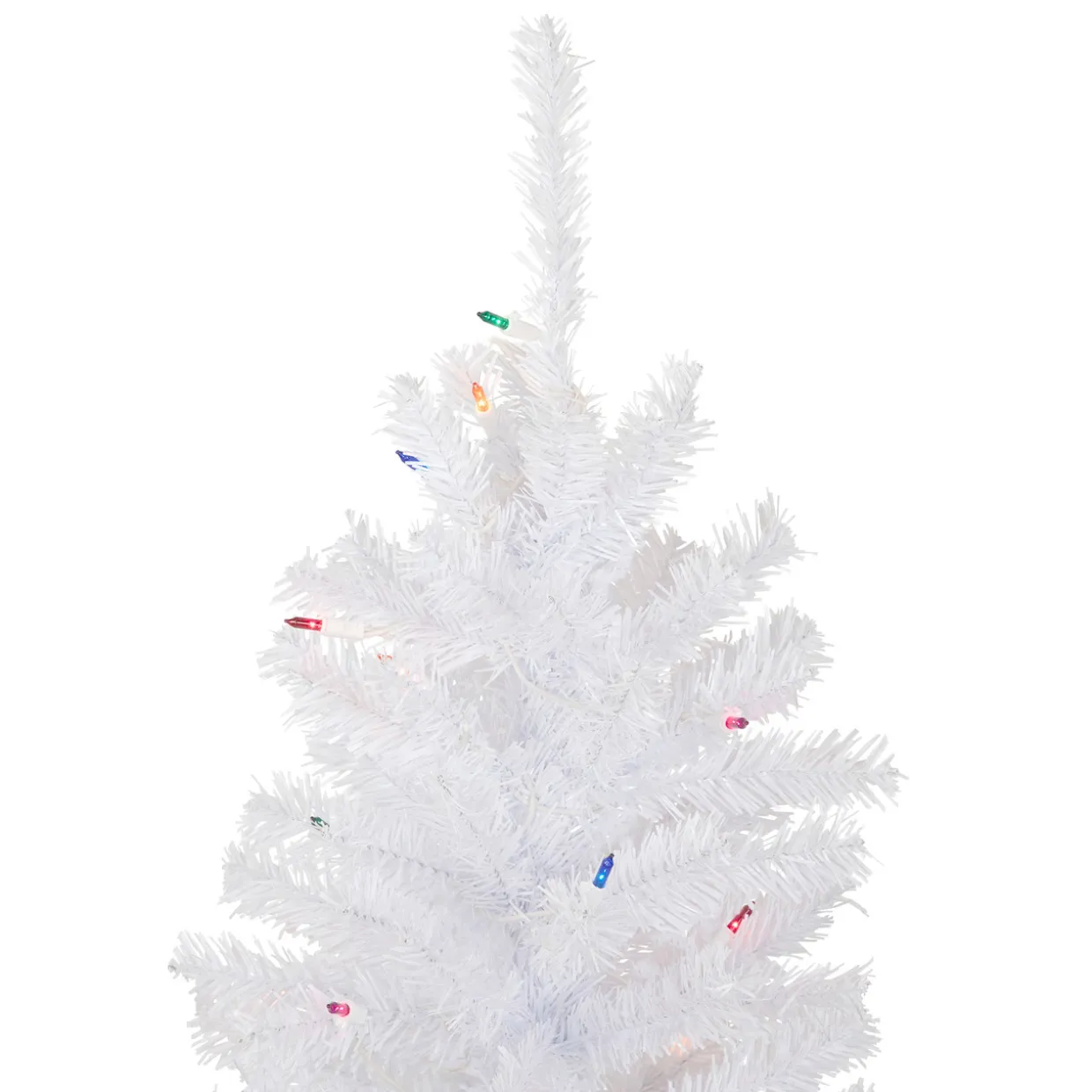 4' Pre-Lit Woodbury White Pine Slim Artificial Christmas Tree, Multi Lights